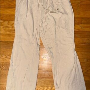 Beige Wide-Leg Pants